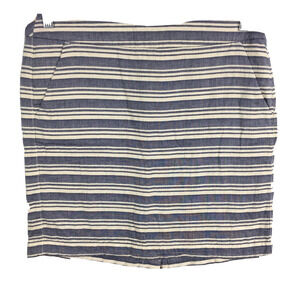Tommy Hilfiger Skirt Womens Sz 6 Blue White Striped Chambray Mini Pencil Pockets